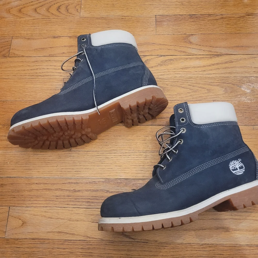 Timberland-Inspired Men's Navy Work Boots - Picture 2 of 3